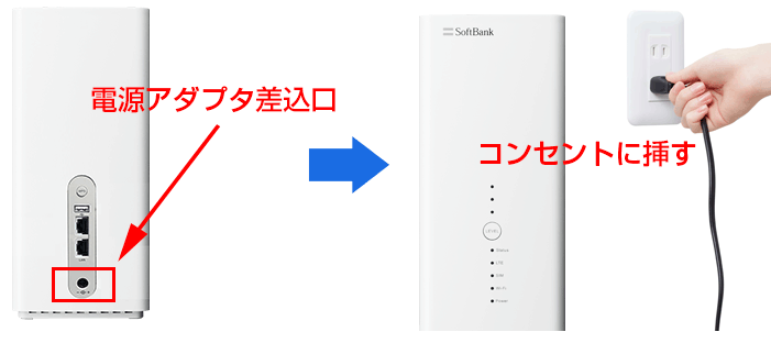 エアーターミナルをコンセントに挿す